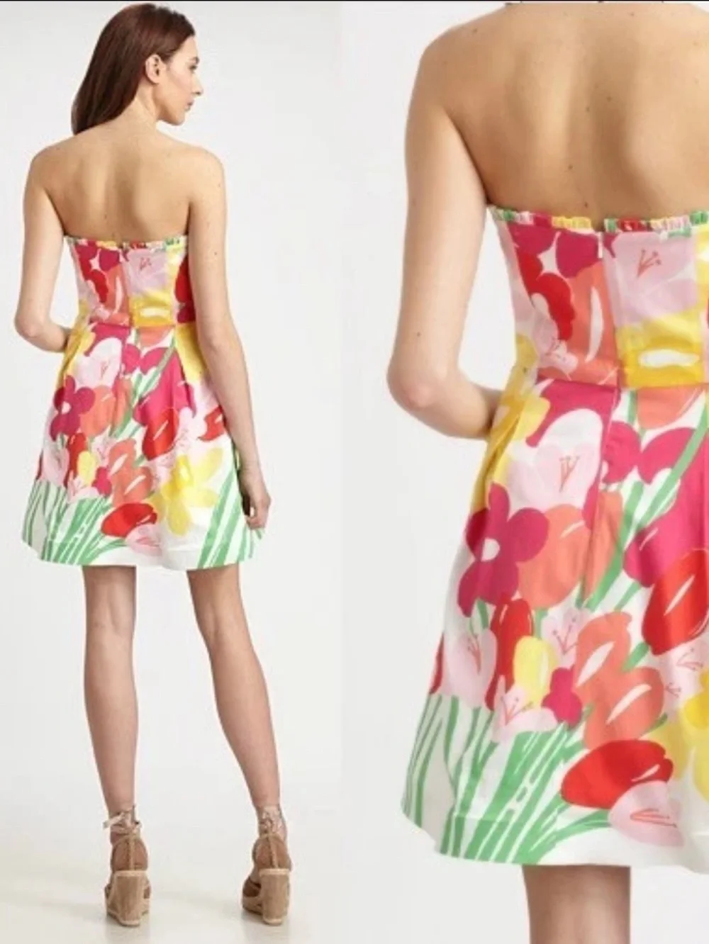 Lilly Pulitzer Blossom Strapless Floral Fit-and-Flare Dress in Multicolor 2 - Picture 2 of 9